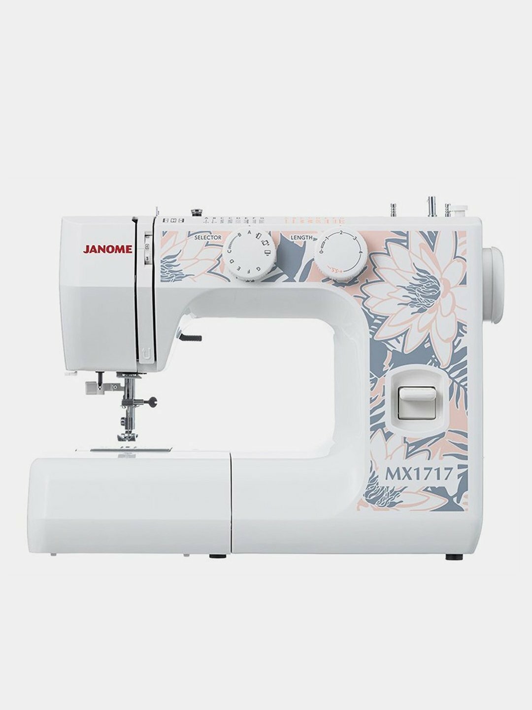 Швейная машина Janome "MX1717", электромеханическая, качающийся челнок, 15 операций, белая — фото 1