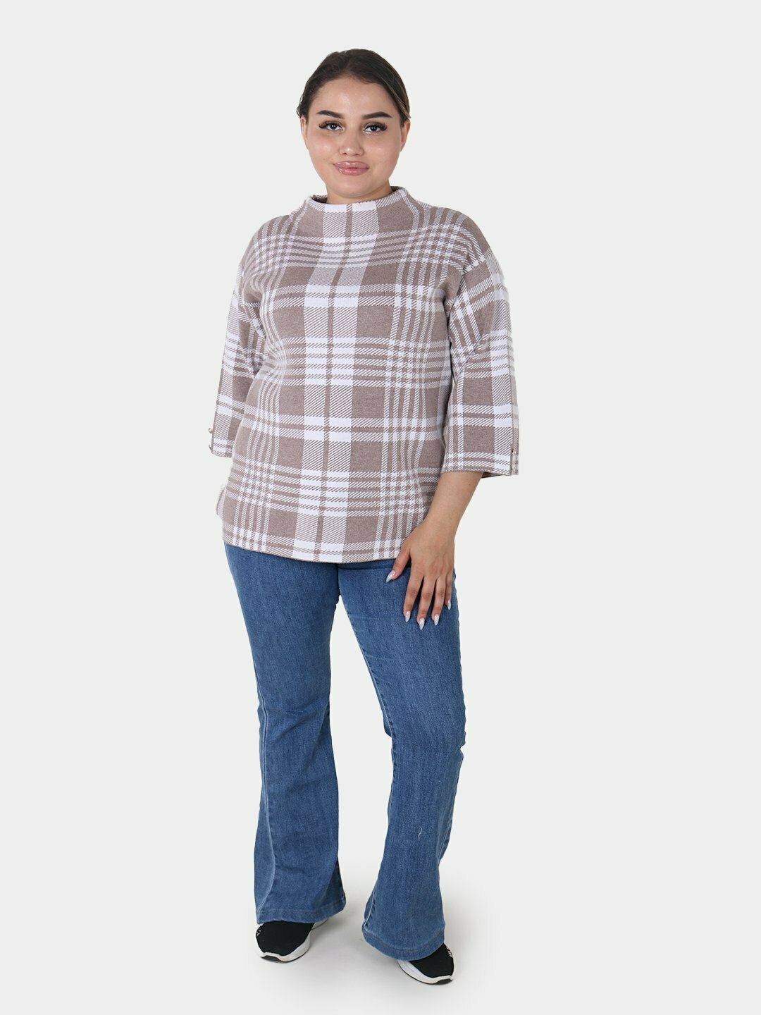 Свитер размер One Size, , бежевый меланж — фото 1