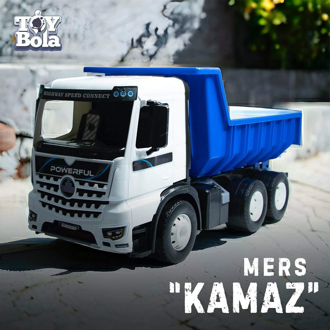 Большой строительный Грузовик самосвал 68 см для песочницы, игрушка пластиковая для мальчиков, кузов поднимается.