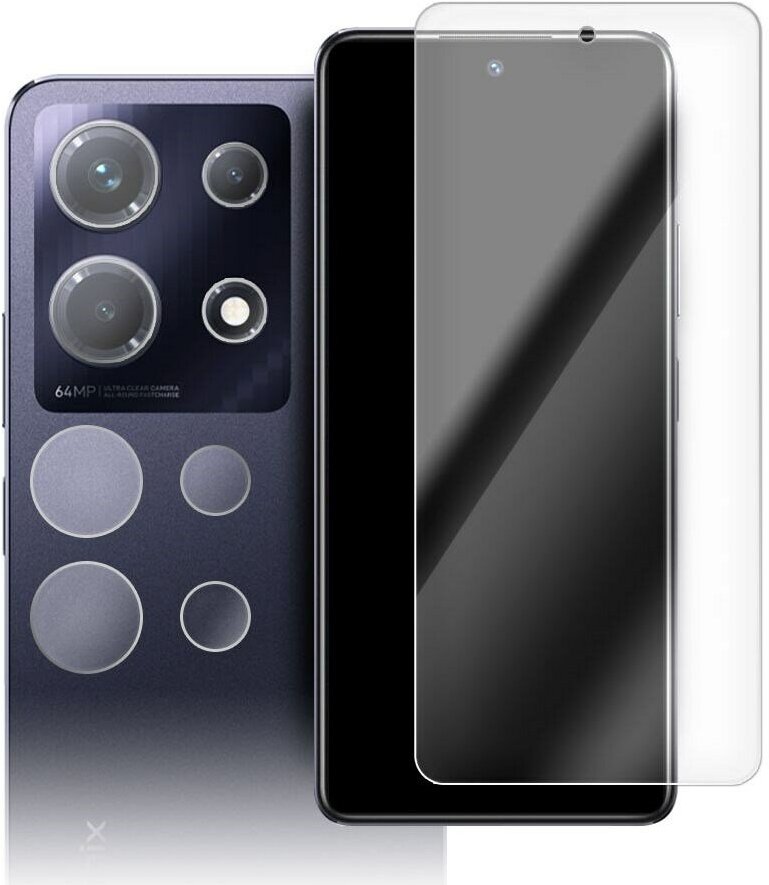 Стекло защитное гибридное Krutoff для INFINIX Note 30 + защита камеры