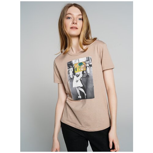 фото Футболка с кор.рукавом твое 78634 размер m, бежевый меланж, women