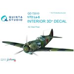 QD72010 1/72 3D Декаль интерьера кабины Ла-5 (для модели ClearProp) - изображение