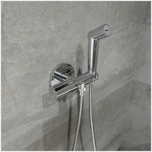 Изображение товара Встраиваемый смеситель с гигиеническим душем IDDIS Аксес (Axes) AXESBR0i08 глянцевый хром