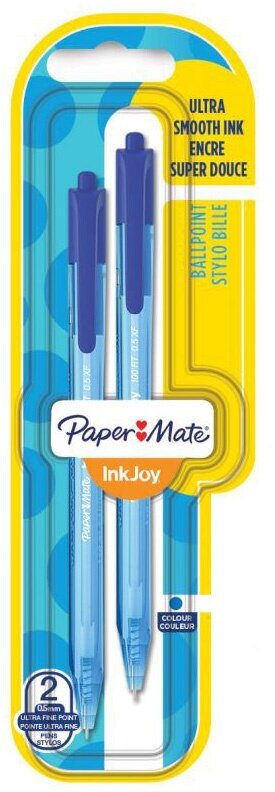 Набор ручек шариков. автоматическая Paper Mate InkJoy 100 (1956586) синий блистер (2шт)