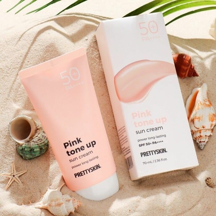 Pretty Skin Розовый тонизирующий солнцезащитный крем, Pink Tone-Up Sun Cream SPF50+PA, 70 мл