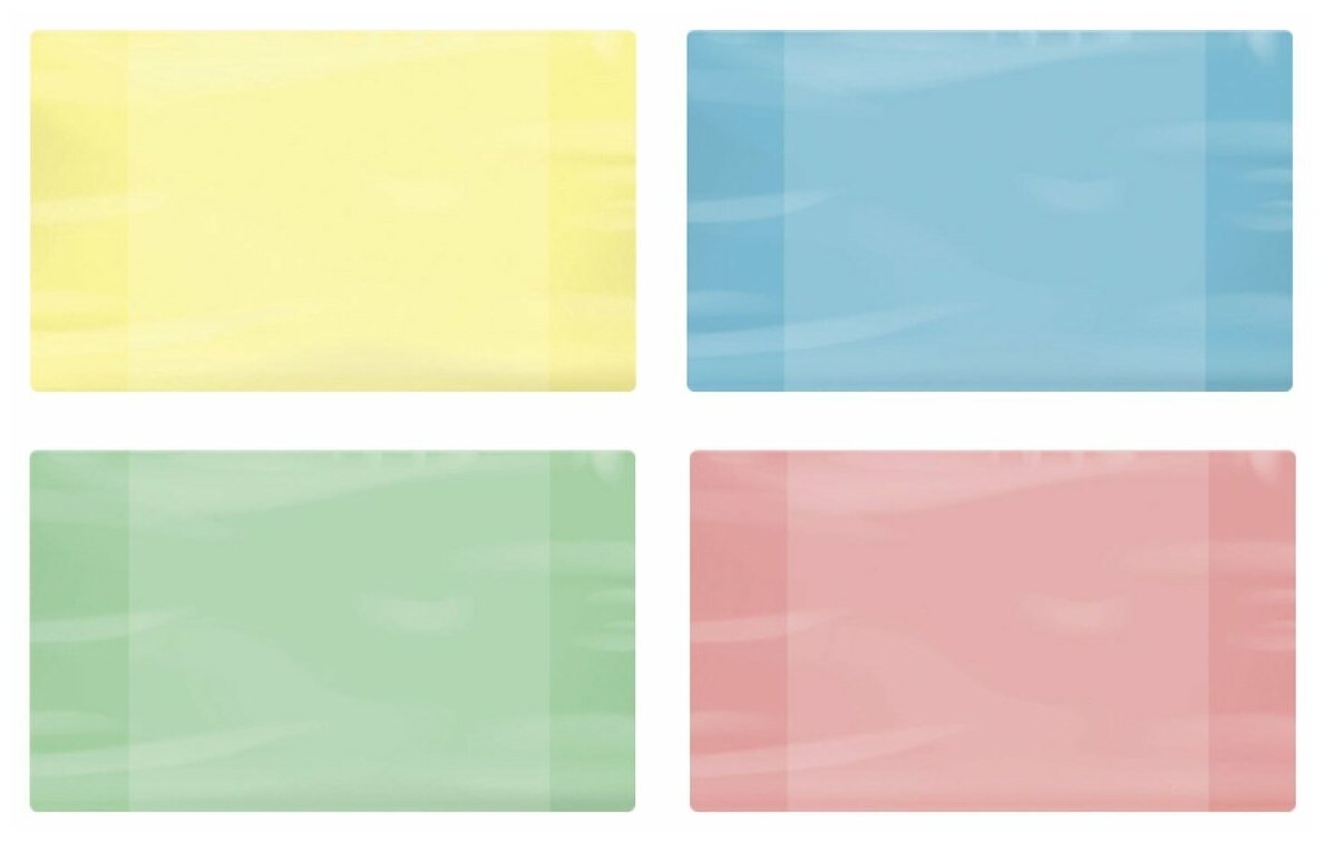 Обложки ПВХ Пифагор для тетради и дневника комплект 10 шт, цветные, плотные, 100 мкм, 210*350 мм (227477)