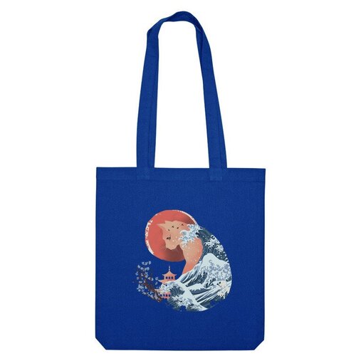 Сумка шоппер Us Basic, синий сумка душа природы японии бушующее море белый