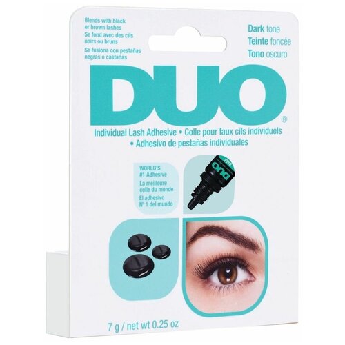 duo rosewater and biotin striplash adhesive dark клей для ресниц с успокаивающими ингредиентами черный Duo Клей для пучков Individual Lash Adhesive Dark, dark