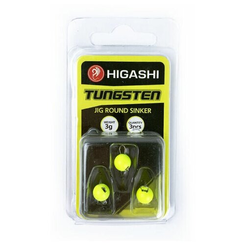 higashi удилище higashi combo fina fluo yellow Грузила HIGASHI Jig Tungsten sinker R Fluo Yellow #3гр (set-3pcs), # 0000682031