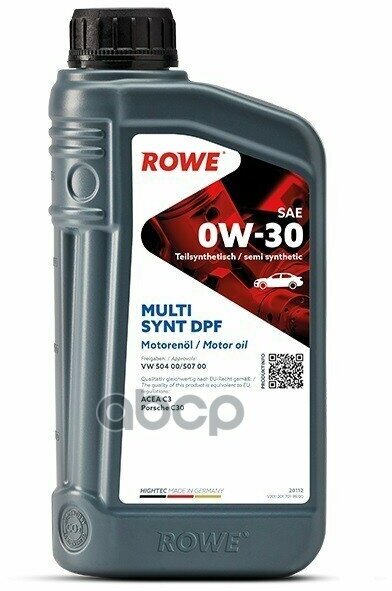 ROWE Масло Моторное Hightec Multi Synt Dpf Sae 0W-30 1