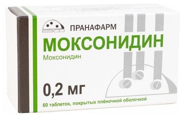 Моксонидин таб. п/о плен., 0.2 мг, 60 шт.