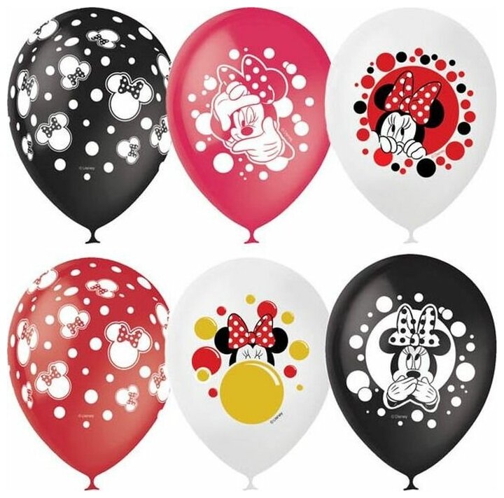 Набор воздушных латексных шаров «Минни Маус», ассорти рисунков, 30 см (25 шт)