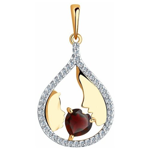 фото Sokolov подвеска из золота с гранатом и фианитами 732082