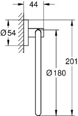 Полотенцедержатель кольцо Grohe Essentials d180 мм на шуруп сталь сатин (40365DC1)