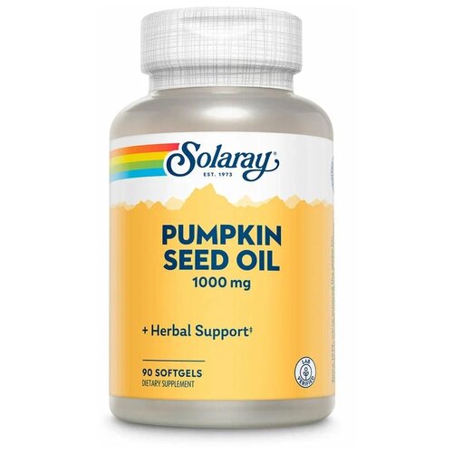 Капсулы Solaray Pumpkin Seed Oil, 200 г, 1000 мг, 90 шт.