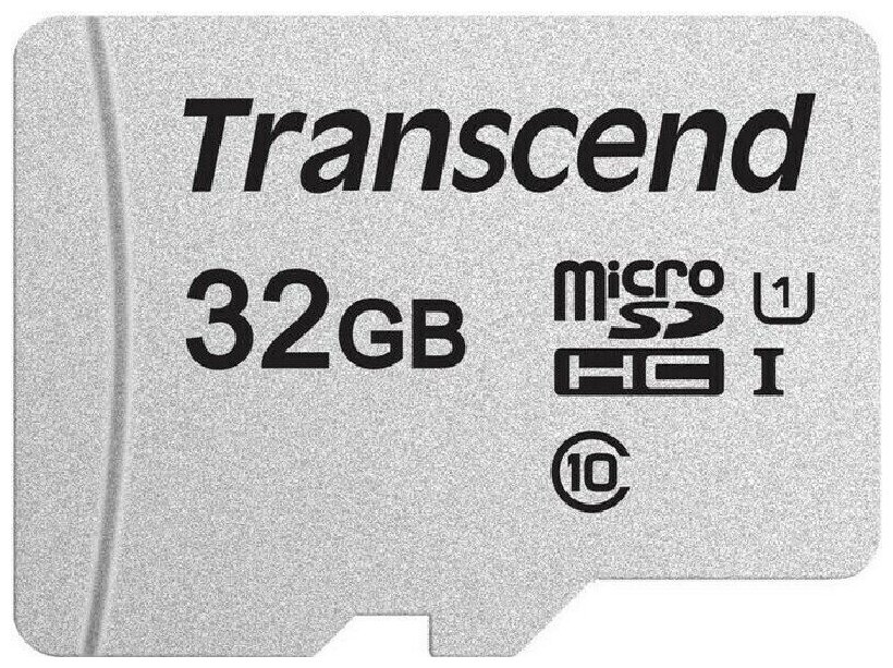 Карта памяти Карта памяти Transcend 300S microSDHC 32Gb UHS-I Cl10 + адаптер, TS32GUSD300S-A