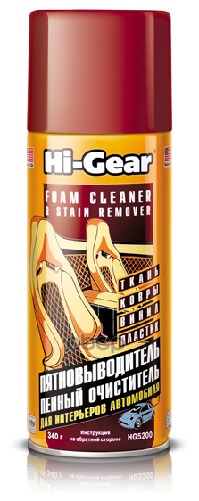 Очиститель Обивки, Пятновыводитель Hi-Gear Foam Cleanerstain Remover 340 Г Hi-Gear арт. HG5200