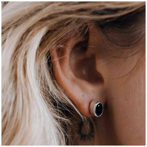 Серьги пусеты Island Soul, серебро, 925 проба, шпинель