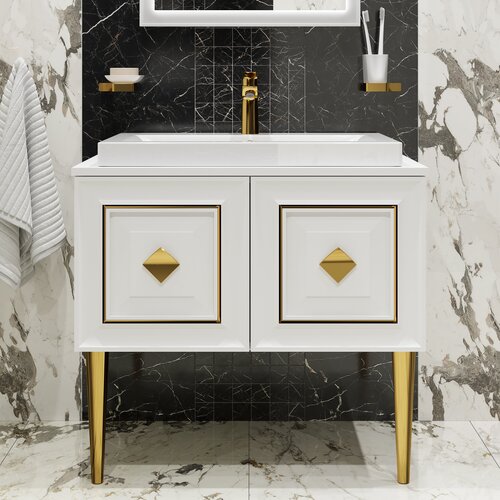 Тумба с раковиной Belinza Davlos 80 белая