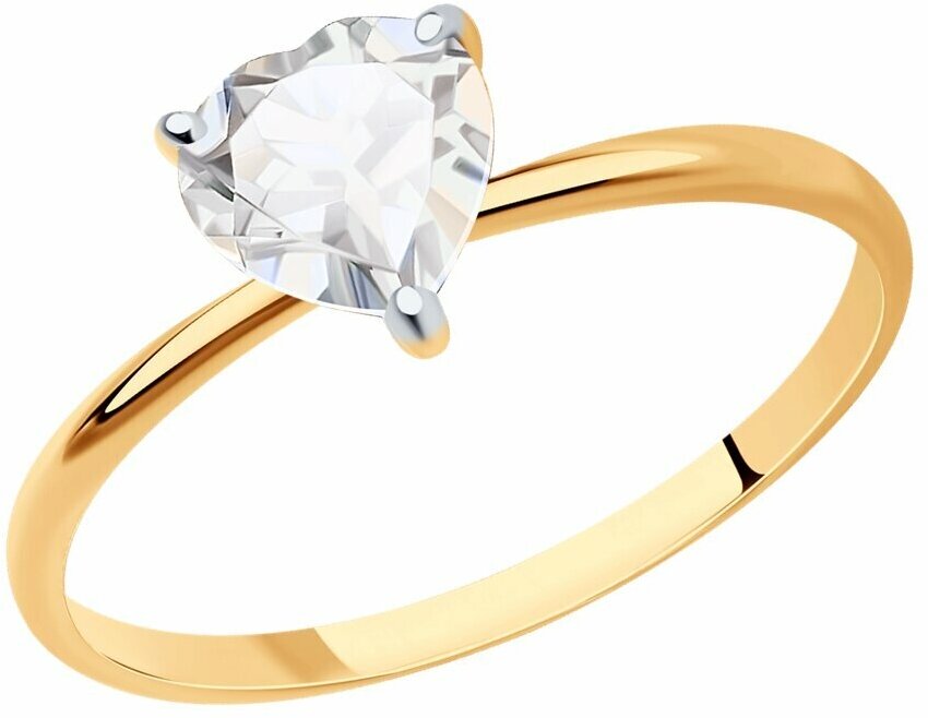 Кольцо Diamant online, золото, 585 проба, топаз