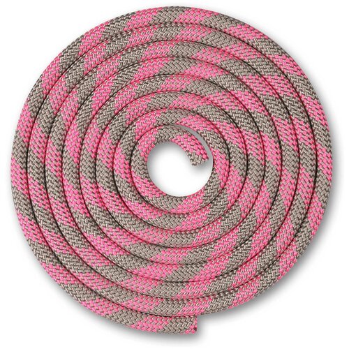 фото Скакалка для художественной гимнастики утяжеленная 180 г indigo мультицвет №7, sm-360, серо-розовый, 3 м