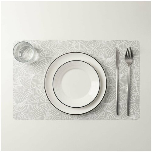 Сервировочные салфетки на стол, 6 шт, 41х26 см, плейсматы для сервировки стола, ПВХ, Гинко