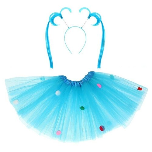 фото Карнавальный набор "девочка" 2 предмета: юбка, ободок, цвет голубой 5003642 сима-ленд