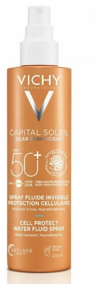 Vichy спрей-флюид солнцезащитный легкий "CELL PROTECT" SPF 50+, 200 мл