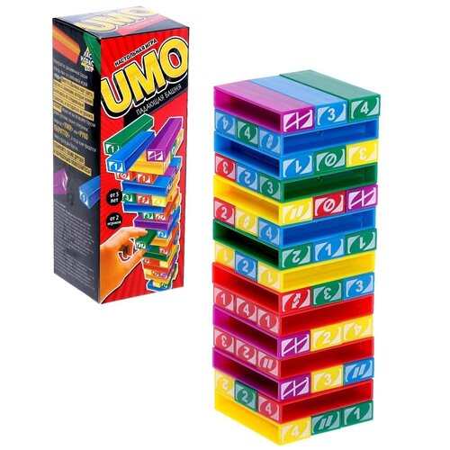 Настольная игра Лас Играс Падающая башня UMO (аналог дженга Jenga) настольная игра лас играс падающая башня umo аналог дженга jenga