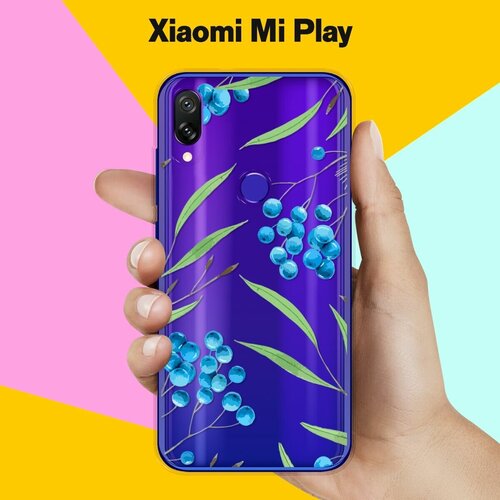 Силиконовый чехол на Xiaomi Mi Play Голубика / для Сяоми Ми Плей