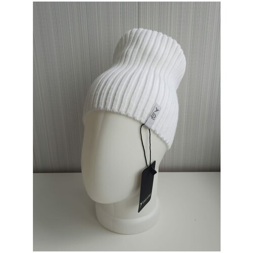 фото Шапка бини deluxe демисезонная, размер one size, белый