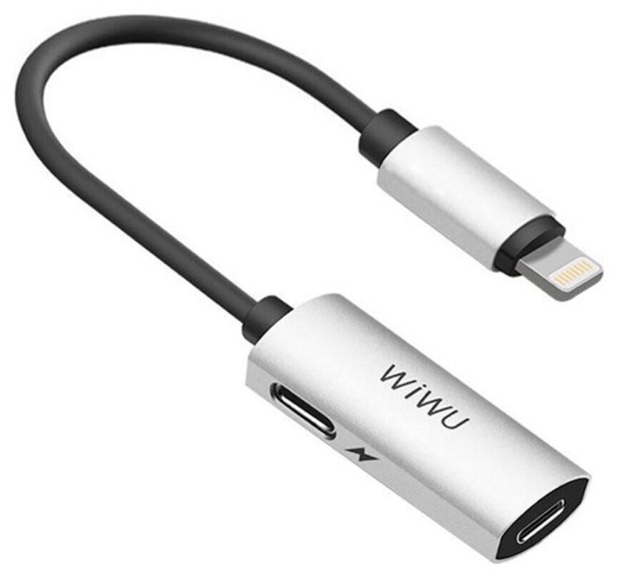 Переходник WiWU LT02 Plus Lightning to 2 x Lightning Earphone Cable Silver