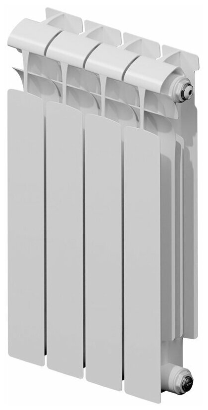 Радиатор биметаллический EcoBuild 500 мм 4 секции 1 дюйм боковое подключение белый