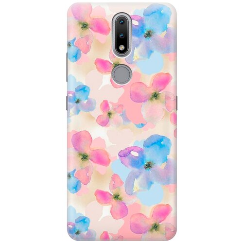 фото Ультратонкий силиконовый чехол-накладка для nokia 2.4 с принтом "фиалки акварелью" gosso