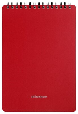 Блокнот А5 60л. на гребне OfficeSpace "Base", красная пластиковая обложка, 3 шт