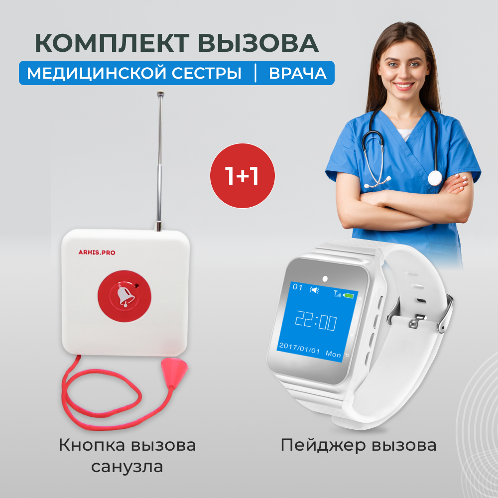 Кнопка вызова персонала для инвалидов, пейджер для оповещения, комплект вызова для инвалидов.