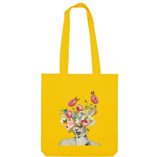 Сумка шоппер Us Basic, желтый сумка цветочный портрет желтый
