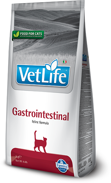 Cухой корм Farmina Vet Life Gastrointestinal для кошек при воспалительных заболеваниях ЖКТ и в восстановительный период, Фармина Вет Лайф лечебный рацион со вкусом курицы, 2шт по 400г