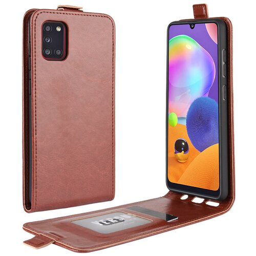 фото Чехол-флип mypads для samsung galaxy a31 sm-a315 (2020) вертикальный откидной коричневый