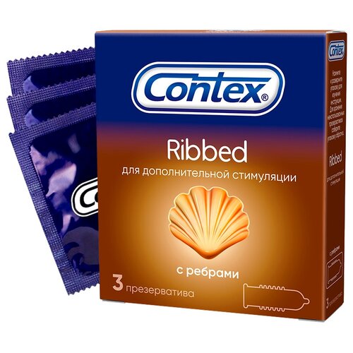 Contex Ribbed Презервативы с ребрами для дополнительной стимуляции, 3 шт