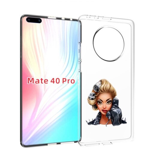 Чехол MyPads девушка-смайлик-с-телефоном женский для Huawei Mate 40 Pro (NOH-NX9) задняя-панель-накладка-бампер чехол mypads девушка с короткой стрижкой женский для huawei mate 40 pro noh nx9 задняя панель накладка бампер