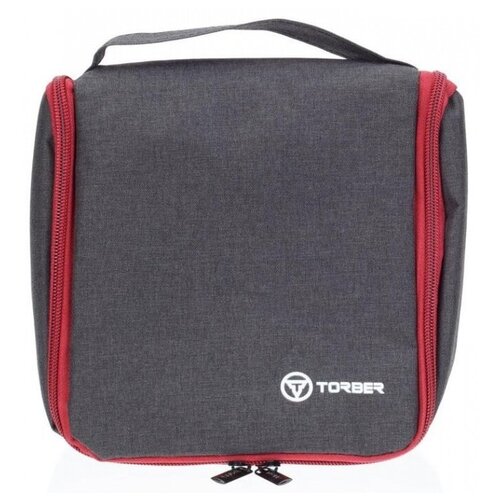 TORBER T415-BRD Несессер torber, дорожный, чёрный/бордовый, полиэстер 300d, 20 х 18 х 8 см