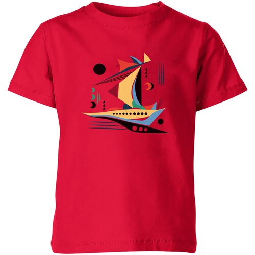 Футболка Us Basic, размер 10, красный детская футболка абстракция корабль в стиле кандинского 152 синий