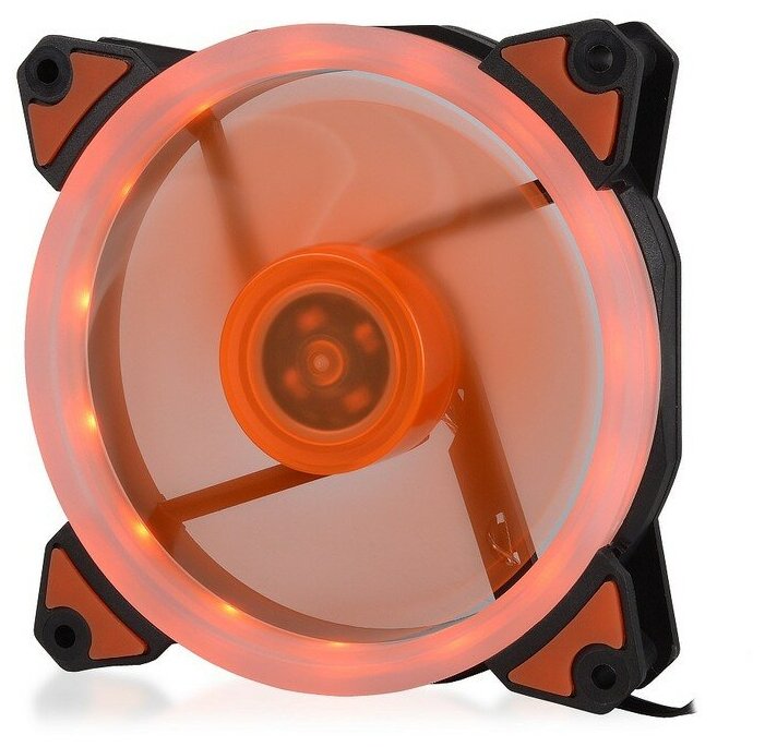 Вентилятор CROWN 120*120*25 1500об/мин 20дБ LED кольцо 3pin+MOLEX CMCF-12025S-1233, оранжевый