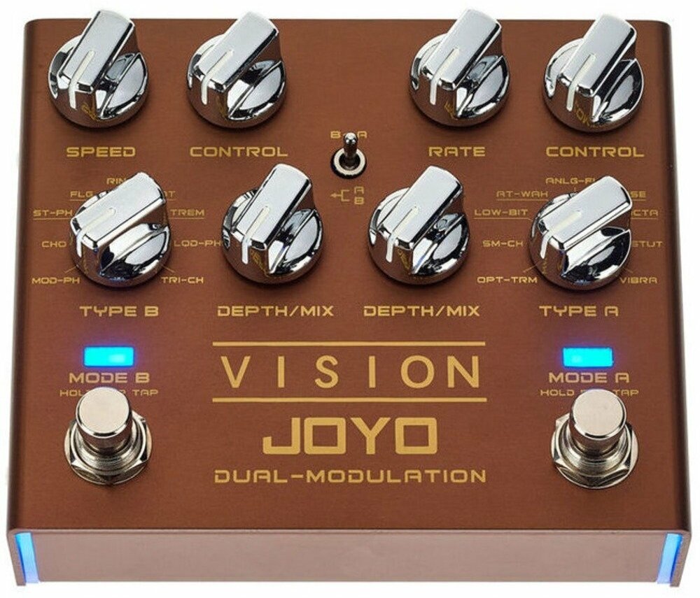 Педаль эффектов для электрогитары JOYO R-09 Vision Dual Modulation, ножной переключатель, гитарная педаль, запчасти и аксессуары для электрогитары