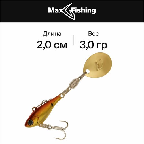 Тейл спиннер для рыбалки Major Craft Jigpara Spin Micro 3гр #003 Red Gold воблер major craft jigpara micro 45mm 10g цвет 86 live kibinago uv