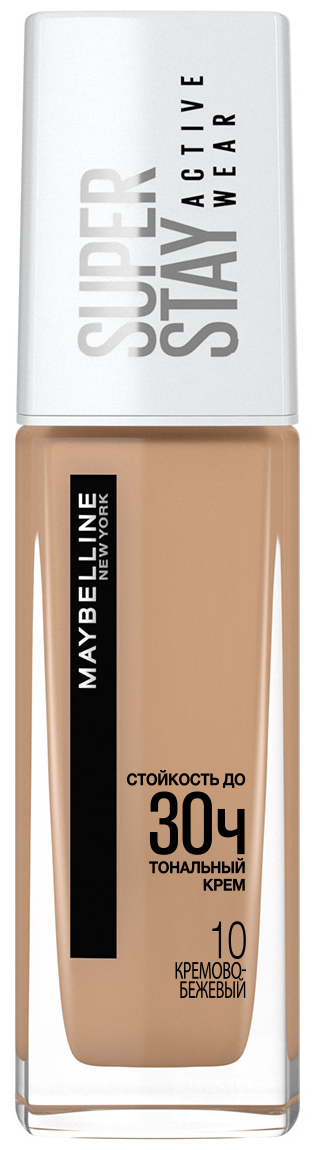 Maybelline New York Тональный крем Super Stay Active Wear 30h, 30 мл, оттенок: 10 кремово-бежевый, 1 шт.