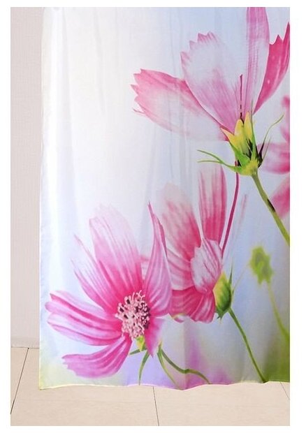 Штора для ванной Сантис (цветы), Luxe, 180*180 см
