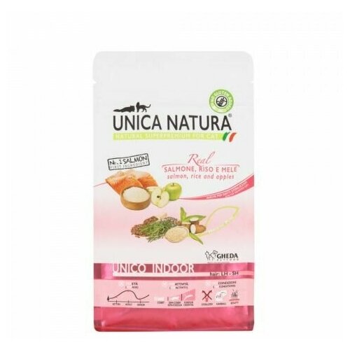 UNICA Indoor сухой корм для кошек с лососем, рисом и яблоками, 350г, 2 шт