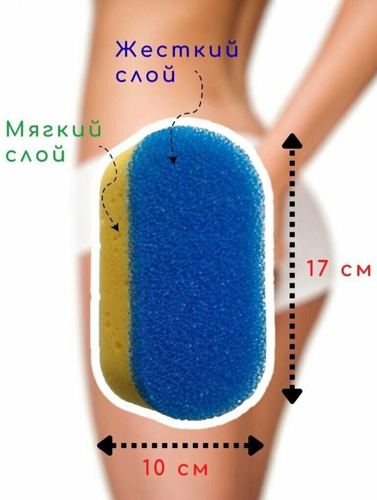 Цирлих Манирлих Губка для тела банная массажная антицеллюлитная Шкуродер